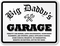 Big Daddys Garage Sign