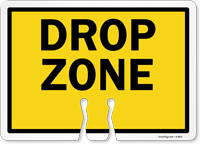 DROP ZONE Cone Top Warning Sign