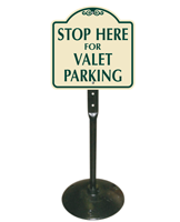 Stop Here For Valet Parking Sign Post Kit