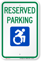 Reserved Parking Sign With Modified ISA Symbol