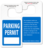 ToughTag™ Jumbo Rearview Mirror Hang Tag, Blue