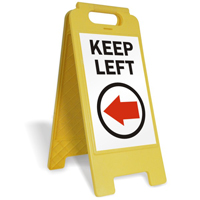Keep Left (W/Left Arrow) Fold-Ups® Floor Sign