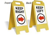 Keep Right (W/Right Arrow) Fold-Ups® Floor Sign