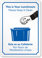 Bilingual Lunchroom Please Keep it Clean Sign