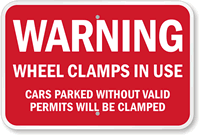 Warning Wheel Clamps In Use Church Sign