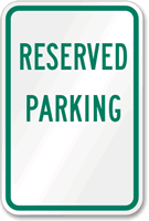 Reserved Parking Aluminum Reserved Parking Sign