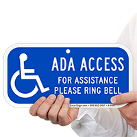 For Assistance Please Ring Bell ADA Access Signs