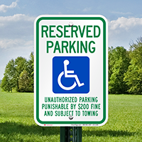Tennessee Reserved Accessible Parking Signs