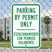 Bilingual Parking By Permit Only Signs