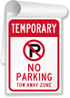 Temporary No Parking  Tow Away Zone Sign Book