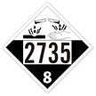 UN2735 Akjylamines NOS Placard