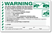 Illegally Parked Reason Sticker