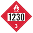 UN1230 Methanol Dot Placard