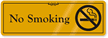 No Smoking Gold DiamondPlate™ Door Sign
