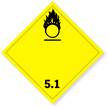 Wordless International Placard - Class 5 Oxidizer Placard