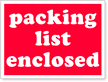 Packing List Enclosed Label