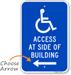 Access At Side Of Building Sign (Left Arrow)
