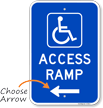 Access Ramp (with Left Arrow) Handicap Parking Sign