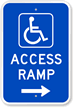 Access Ramp (with Right Arrow) Handicap Parking Sign