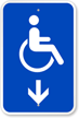 Accessible Handicap Down Arrow Sign (With Graphic)