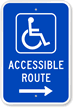 Accessible Route Sign (with Right Arrow) (with Graphic)