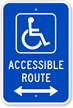 Accessible Route Sign (Bidirectional Arrow) (with Graphic)