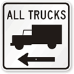 All Trucks with Left Arrow Sign