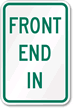 Front End In Parking Sign