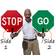 Stop: Go Double Sided Sign w/ Foam Handle
