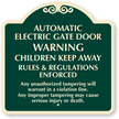 Automatic Electric Gate Door Warning Sign