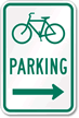 Bicycle (Symbol) Parking (right arrow) Aluminum Sign
