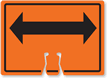 Double Arrow Cone Top Warning Sign