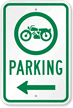 Bike Parking Sign with Left Arrow