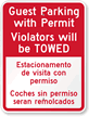 Bilingual Guest Parking with Permit Sign