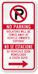 No Parking Violators Towed Sign with Right Arrow