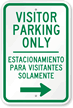 Bilingual Visitor Parking Only with Right Arrow Sign