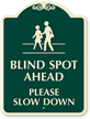 Blind Spot Ahead, Please Slow Down SignatureSigns™