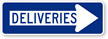 Deliveries Sign (with Right Arrow)
