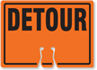 DETOUR Cone Top Warning Sign