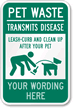 Pet Waste Transmits Disease, Leash-Curb Sign