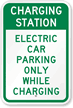 Electric Car Parking Only Sign