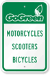 GoGreen - Motorcycles Scooters Bicycles Sign
