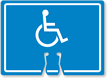 Handicapped Symbol Cone Top Warning Sign