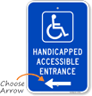Handicapped Accessible Entrance (with Left Arrow) Sign