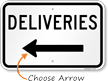 Deliveries Sign (left arrow)