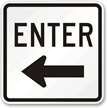 Enter (left arrow) Aluminum Parking Sign