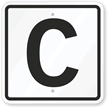 Letter C Parking Spot Sign