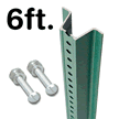 Heavy Duty Municipal Quality U-Channel Sign Post - 6' tall (3-1/8' Wide)