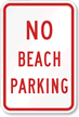 No Beach Parking Sign