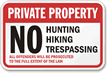 Private Property Hunting Fishing Trespassing Sign